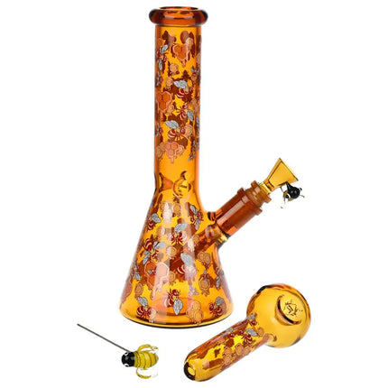 Pulsar Greatest Hits Series Glow Herb Pipe Duo / 10" / 14mm F Smoke Drop