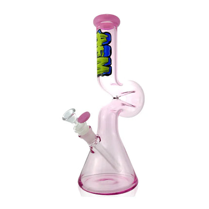 AFM Glass 12" Beaker Wave Full Color Glass Water Pipe - Vape Boss