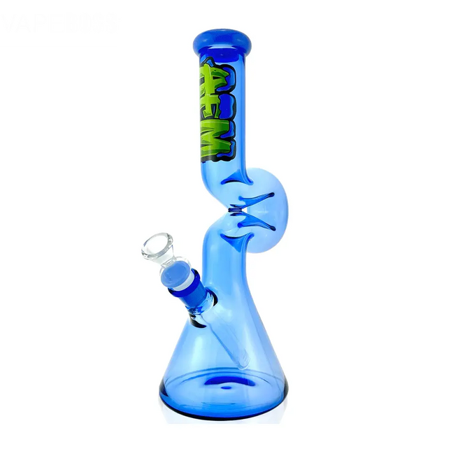 AFM Glass 12" Beaker Wave Full Color Glass Water Pipe - Vape Boss