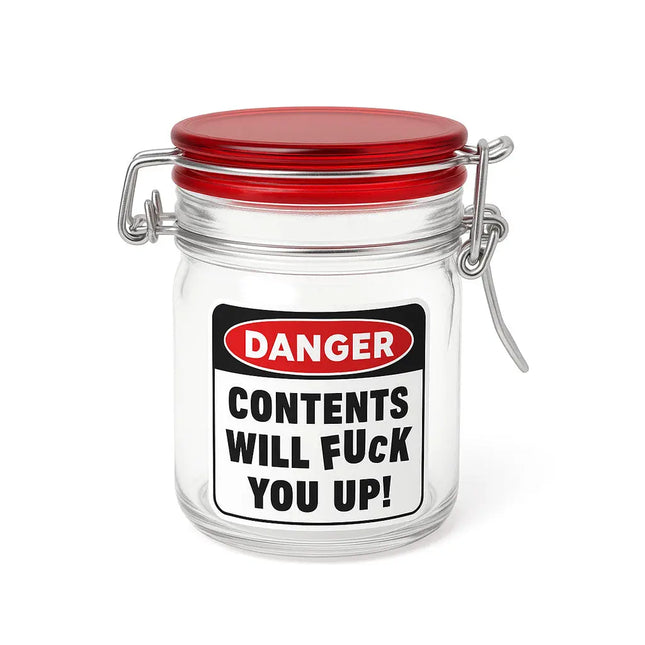 AIRTIGHT GLASS HERB JAR - CONTENTS WILL FUCK YOU UP! - Vape Boss