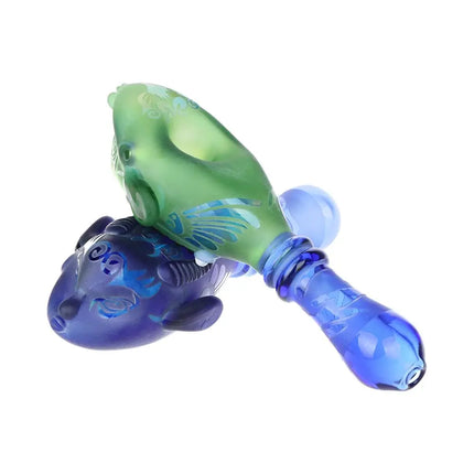 Braids of Avatar Sandblasted Glass Hand Pipe - 5.75" / Colors Vary - Vape Boss