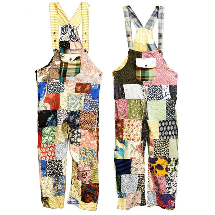 Colorful Patchwork Overall Pants - 27" Inseam - Colors Vary - Vape Boss