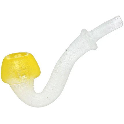 Cubensis Frosted Glass Sherlock Pipe - 4.5" / Colors Vary - Vape Boss