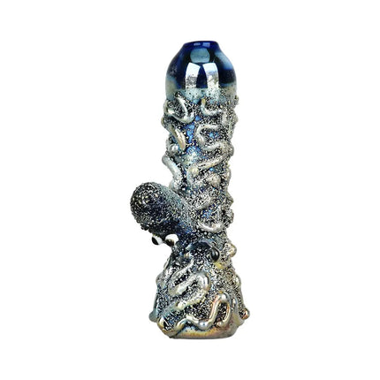 Curious Kraken Metallic Electroplated Glass Chillum - 3.5" - Vape Boss