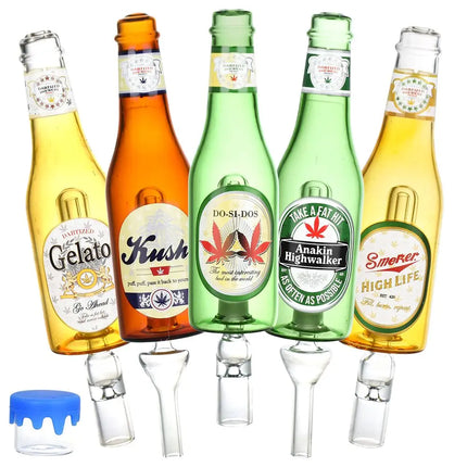 Dabtized Beer Burner Dab Straw & Dry Herb Pipe - 7.75" / 10mm F / Designs Vary - Vape Boss
