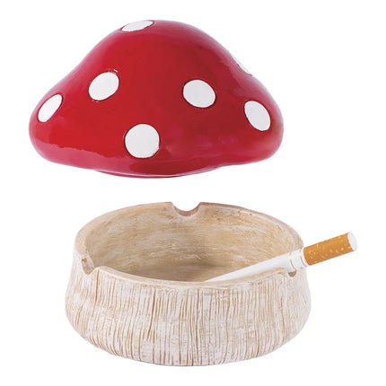 Fujima Red Mushroom Covered Ashtray - 4.75" - Vape Boss