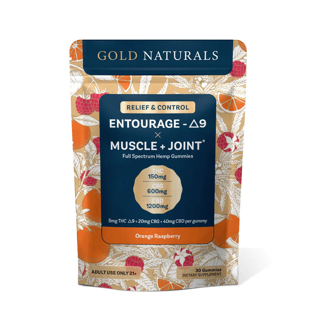 Gold Naturals 5 mg Entourage Δ9 x Muscle + Joint Gummy - Vape Boss