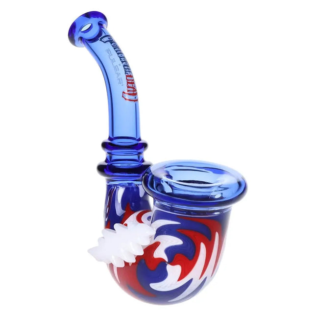Grateful Dead x Pulsar Bolt Handle Wig Wag Glass Sherlock Pipe - 5" - Vape Boss