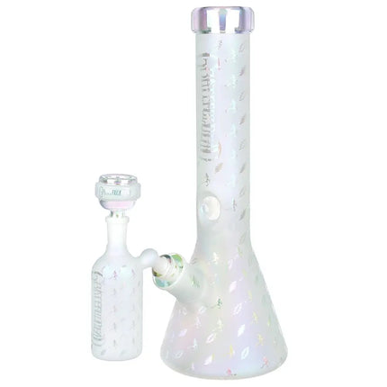 Grateful Dead x Pulsar Bolts And Skellies Glass Beaker Water Pipe Set | 13.75" | 14mm F - Vape Boss