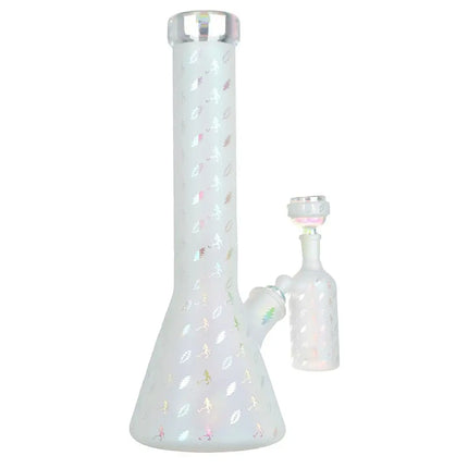 Grateful Dead x Pulsar Bolts And Skellies Glass Beaker Water Pipe Set | 13.75" | 14mm F - Vape Boss