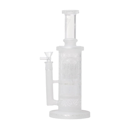 Human Grade Sacred Straight Sandblasted Glass Water Pipe - Vape Boss