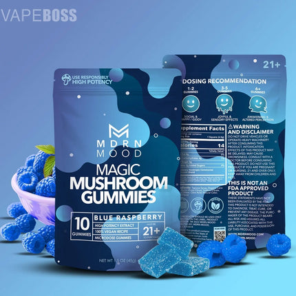 MDRN MOOD Magic Mushroom Gummies - Blue Raspberry - Vape Boss