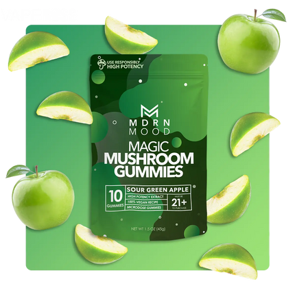 MDRN MOOD Magic Mushroom Gummies - Sour Green Apple - Vape Boss