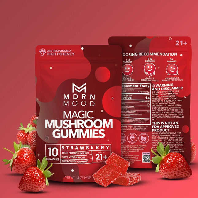 MDRN MOOD Magic Mushroom Gummies - Strawberry - Vape Boss