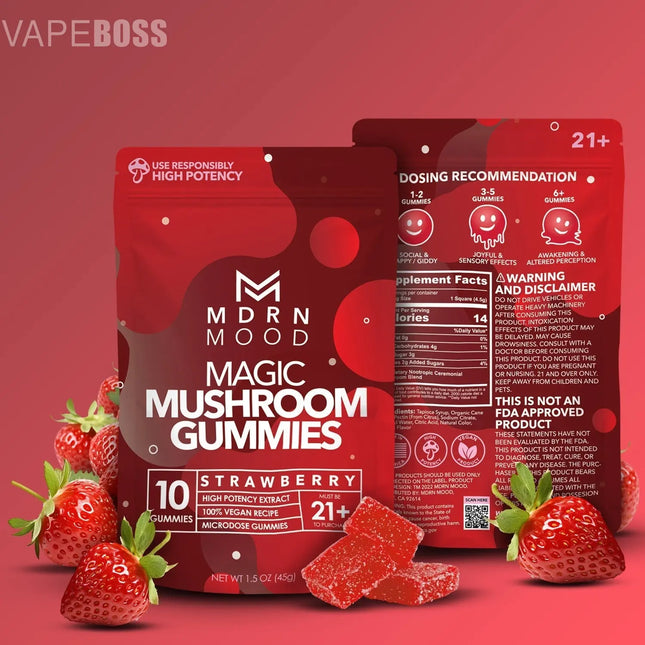 MDRN MOOD Magic Mushroom Gummies - Strawberry - Vape Boss