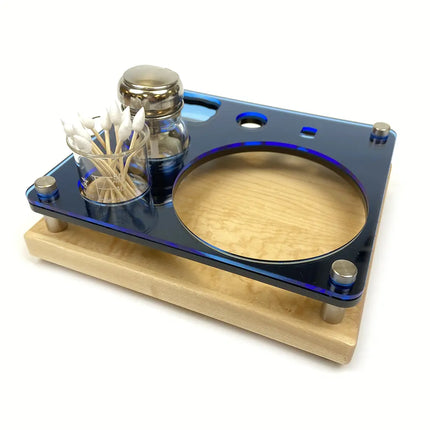 Mini Puffco Dab Rig Station Cleaning Organizer ~ Holds Charger Dock and Hot Knife ~ 8x7, Midnight Blue, Maple ~ for Cannabis Vaporizer - Vape Boss
