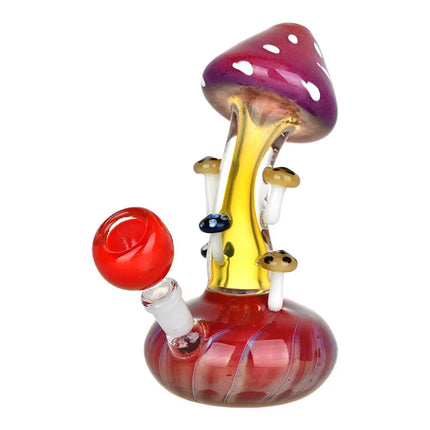 Mushroom Collective Bent Neck Glass Water Pipe - 5.25" / 10mm F - Vape Boss
