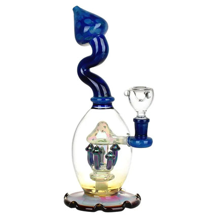 Mushroom Magic Glass Water Pipe - 11" / 14mm F - Vape Boss