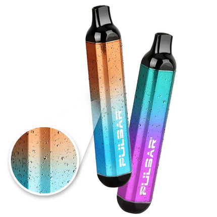 Gradient-colored vape device with 'Pulsar' branding on a white background