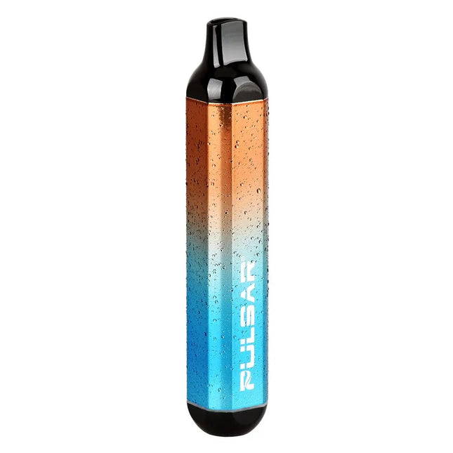 Gradient-colored Pulsar vape device on a white background