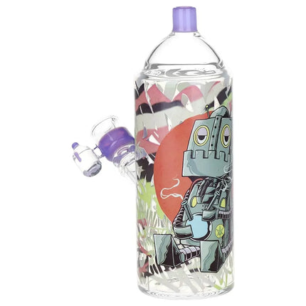 Pulsar Graffiti Series Spray Paint Glass Water Pipe Set / 7.5" / 14mm F Smoke Drop