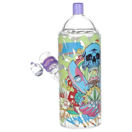 Pulsar Graffiti Series Spray Paint Glass Water Pipe Set / 7.5" / 14mm F Smoke Drop