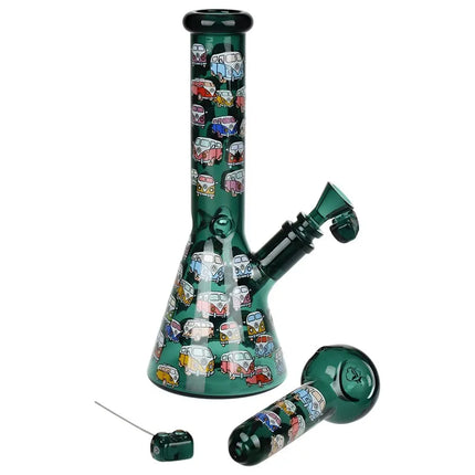 Pulsar Greatest Hits Series Glow Herb Pipe Duo / 10" / 14mm F Smoke Drop