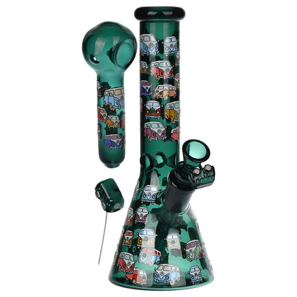 Pulsar Greatest Hits Series Glow Herb Pipe Duo / 10" / 14mm F Smoke Drop