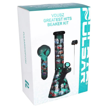 Pulsar Greatest Hits Series Glow Herb Pipe Duo / 10" / 14mm F Smoke Drop