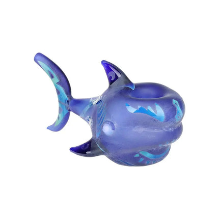 Shark Attack Sandblasted Glass Hand Pipe - 5" / Colors Vary - Vape Boss