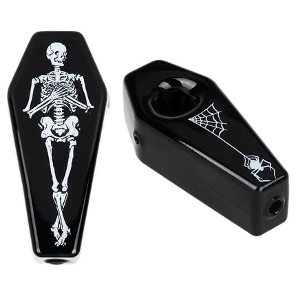 Skelly's Coffin Glass Hand Pipe - 3.75" - Vape Boss