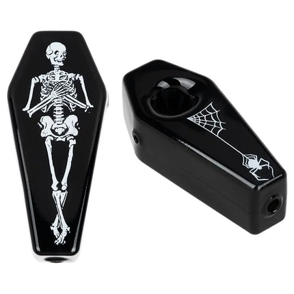 Skelly's Coffin Glass Hand Pipe - 3.75" - Vape Boss