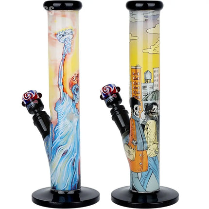 The Grateful Dead x Pulsar Inside Print Straight Tube Glass Water Pipe | 11.25" | 14mm F Smoke Drop