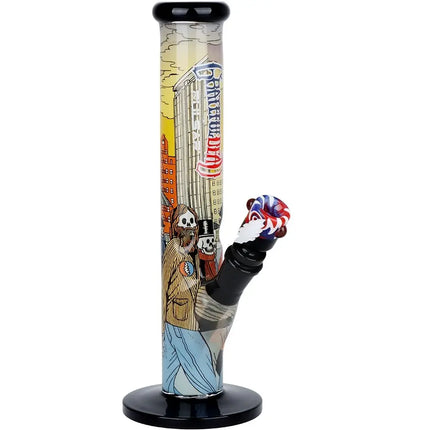 The Grateful Dead x Pulsar Inside Print Straight Tube Glass Water Pipe | 11.25" | 14mm F Smoke Drop