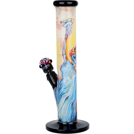 The Grateful Dead x Pulsar Inside Print Straight Tube Glass Water Pipe | 11.25" | 14mm F Smoke Drop