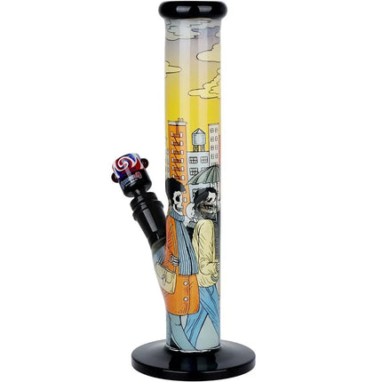 The Grateful Dead x Pulsar Inside Print Straight Tube Glass Water Pipe | 11.25" | 14mm F Smoke Drop