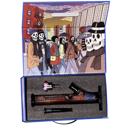 The Grateful Dead x Pulsar Inside Print Straight Tube Glass Water Pipe | 11.25" | 14mm F Smoke Drop
