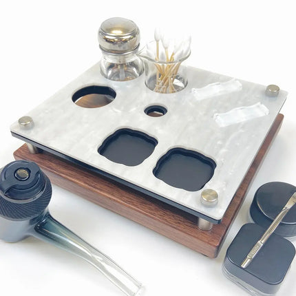 The Puffco Proxy Pipe Holder Dab Tray Cleaning Station Vape Session Organizer ~ Proxy Stand ~ Safe Proxy Storage & Cleaning Display Stand - Vape Boss