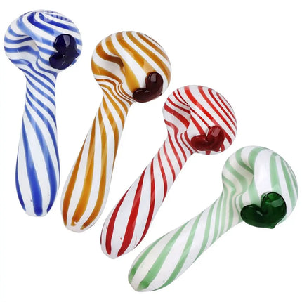 Vortex Of The Heart Glass Spoon Pipe - 5" / Colors Vary - Vape Boss