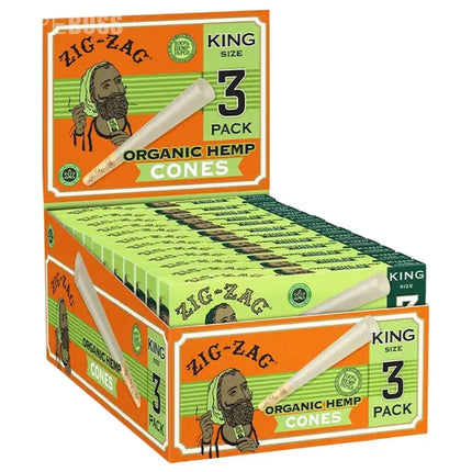 Zig Zag Organic Hemp Cones | 24pk Display - Vape Boss