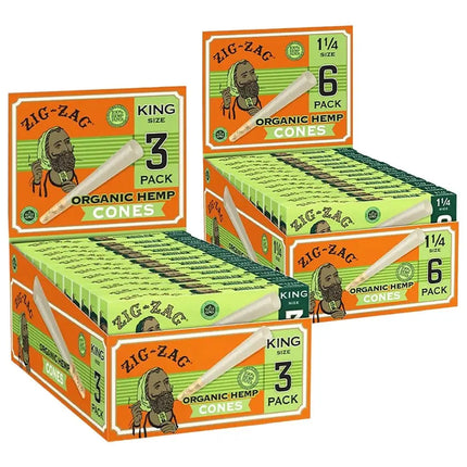 Zig Zag Organic Hemp Cones | 24pk Display - Vape Boss