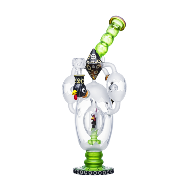 Cheech Glass 14.5" Rooster in a Egg